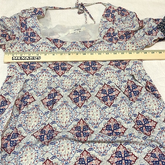 Umgee Boho‎ Tunic Blouse 3/4 Flutter Sleeves Womens Size Small Multicolor - Picture 5 of 6